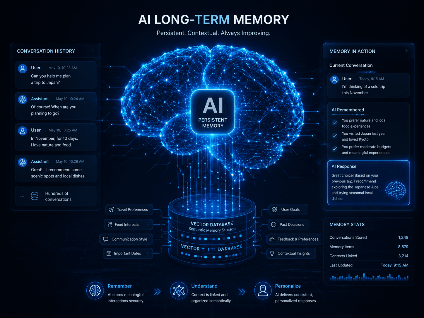 Memoria a largo plazo: cómo los agentes de IA recuerdan conversaciones pasadas