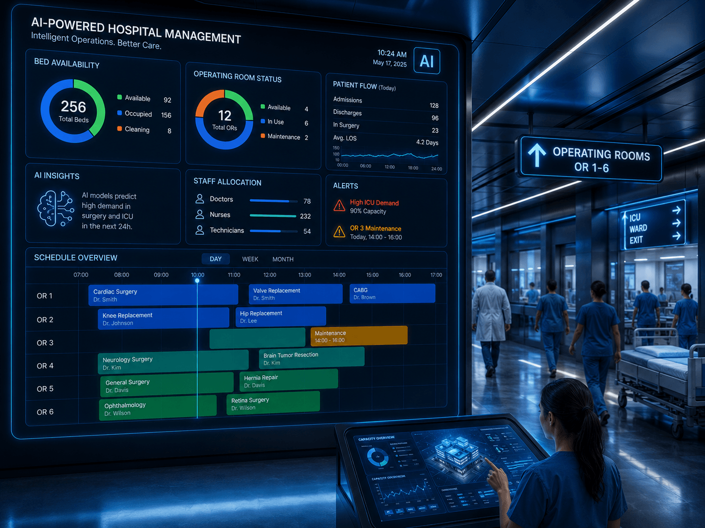 Gestión hospitalaria: cómo la inteligencia artificial optimiza camas, quirófanos y personal