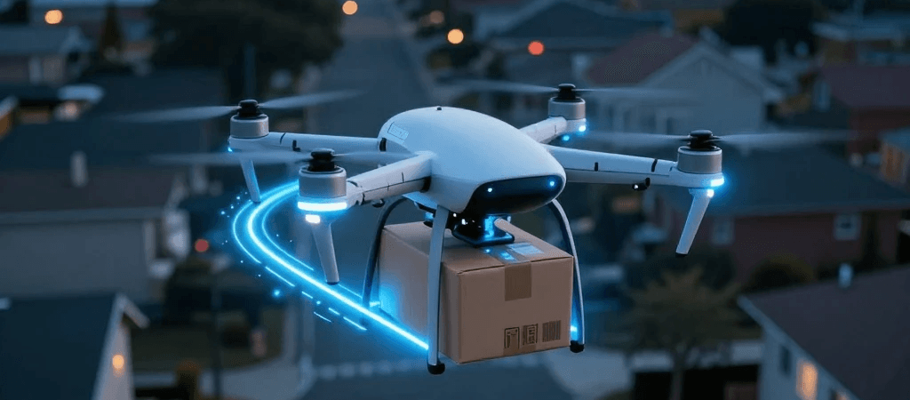 Drones de reparto: cómo la inteligencia artificial entrega paquetes desde el cielo